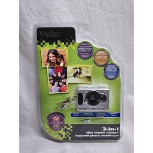Vivitar: 3 In 1 - Mini Digital Camera - Brand New - Photo, Video, Web Cam Silver